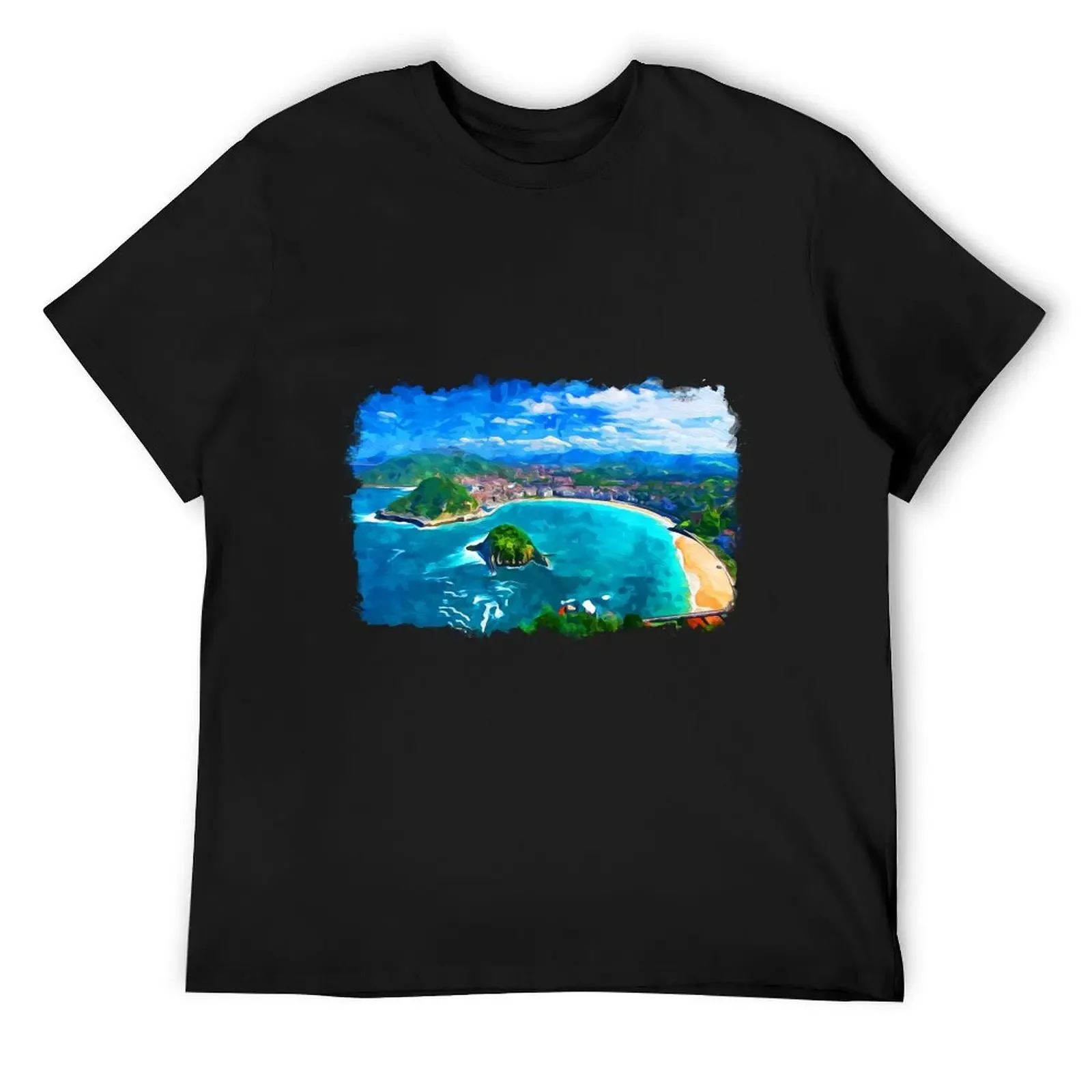 

San Sebastian Spain Watercolor T-Shirt for a boy anime figures Man t-shirt heavyweight t shirts for men