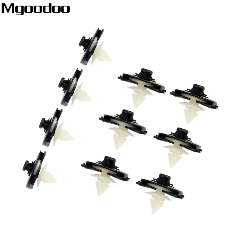 Mgoodoo 10Pcs Interior Door Card Panel Trim Clips for Polo 6N1 6N2 Plastic 6N0868243A Auto Fasteners Clips Black + White