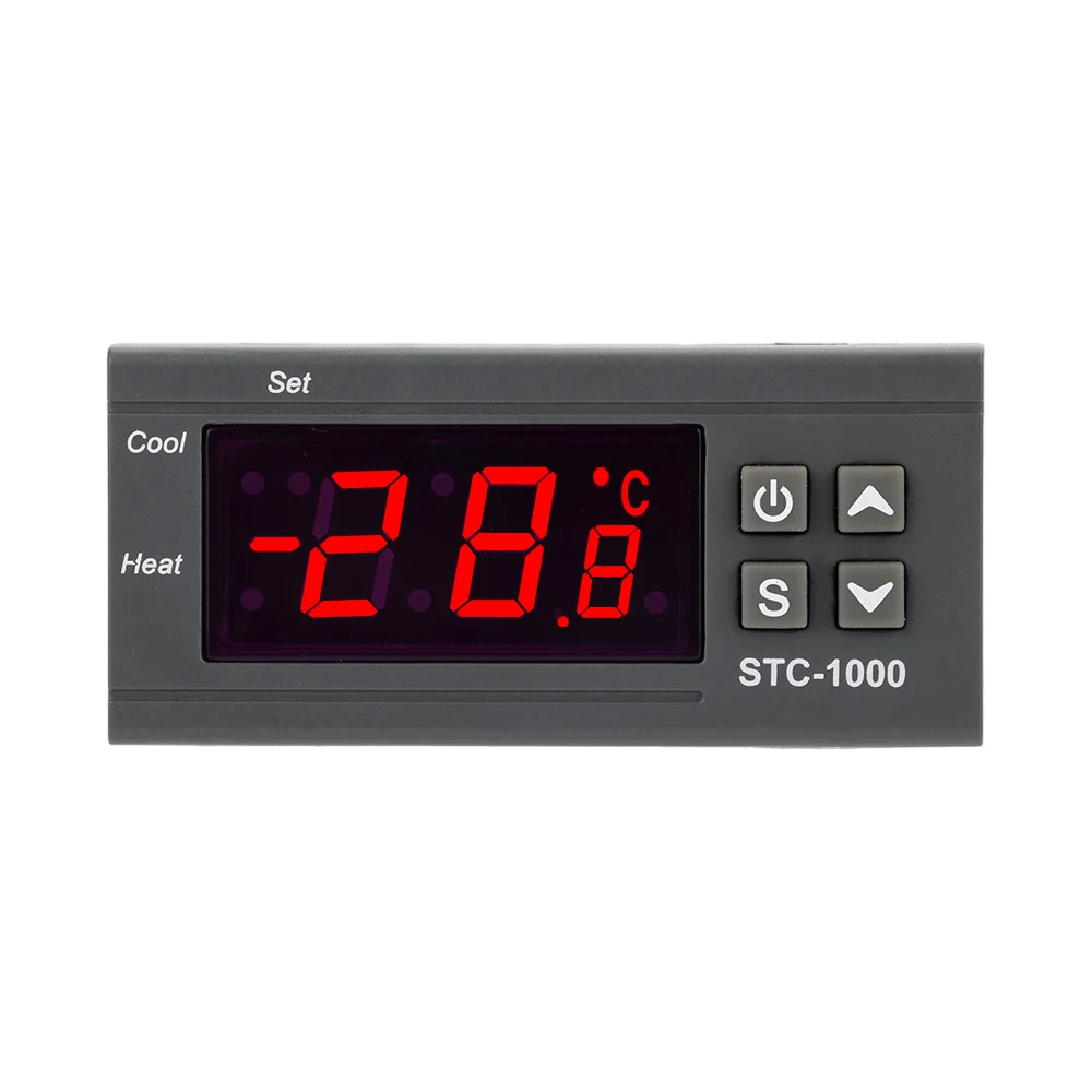 STC-1000 LED Digital Temperature Controller Heating Cooling Centigrade Thermostat 2 Relays Output NTC Sensor Probe 12V 24V 220V