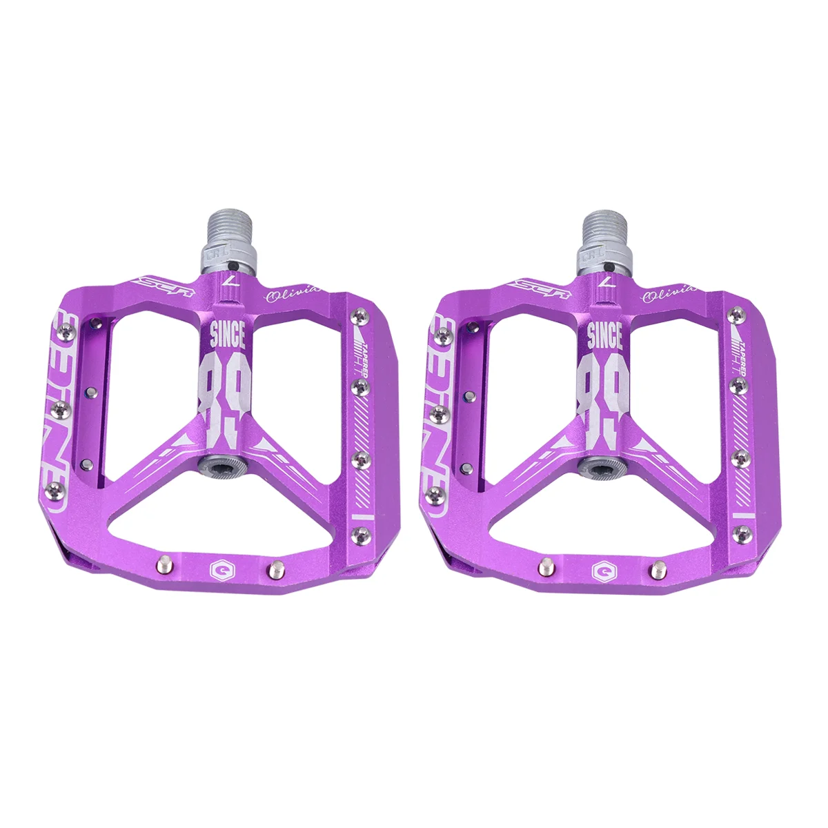 

1 Pair of Universal Mountain Bike Pedal Pedal Non-Slip Platform Flat Pedal (Purple) Metal Bike Pedal Platform Pedal