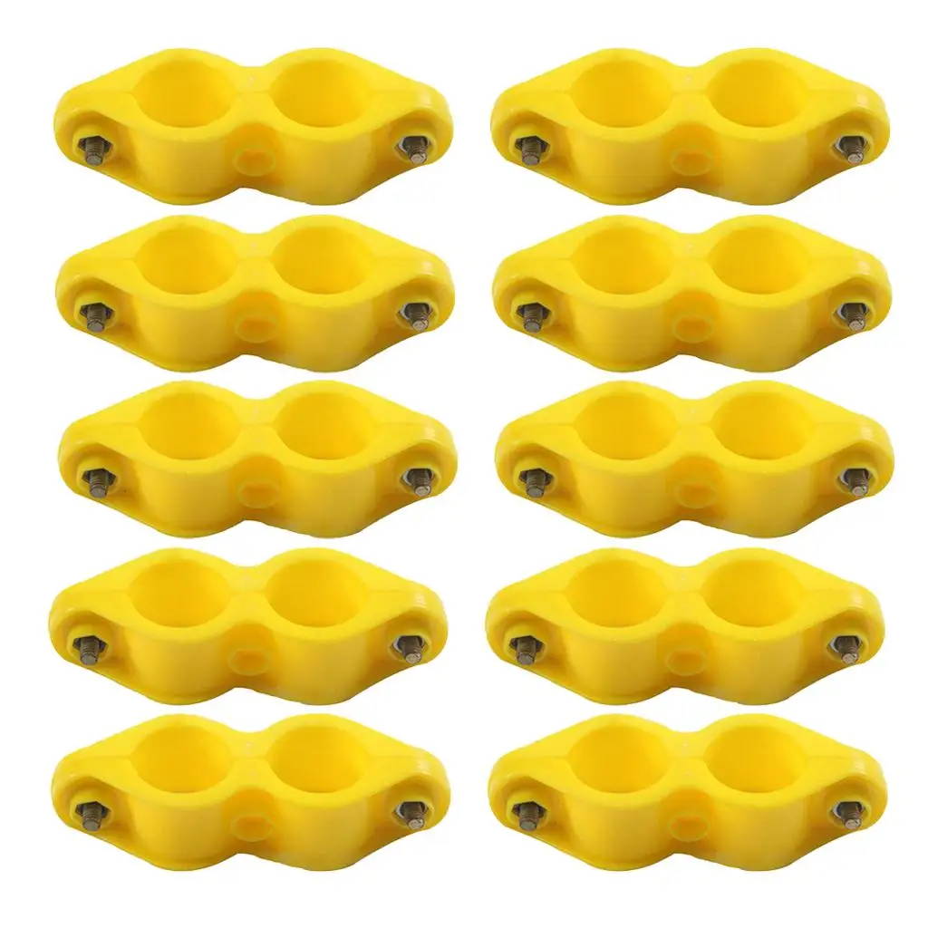Hen House Pipe System Fastener Yellow Plastic Clamp Chicken Coop Waterline Clip for Poultry Drinking Pipes