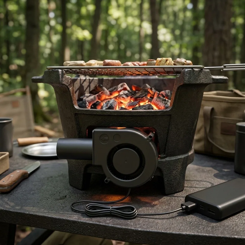 5V USB-Powered Blower for Barbecue Grills and Camping Trips Designed for Reliable Performance and Convenient Power Integration