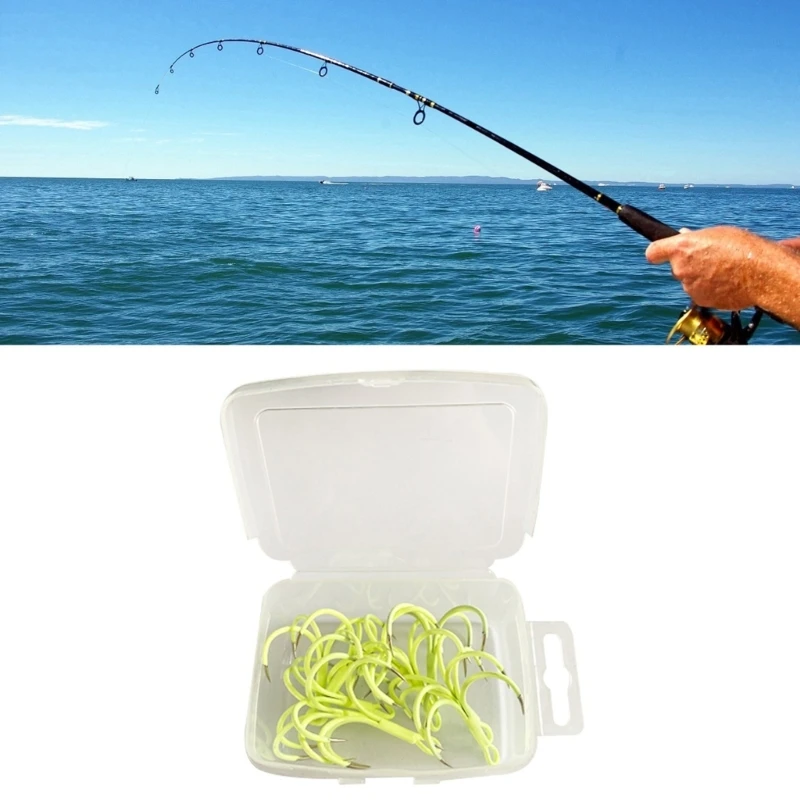 5/10pcs Luminous Quadruple Anchors Hook High Carbon Steel Night Glows Fishhooks Luminous Fishing Hooks for Night Fishing