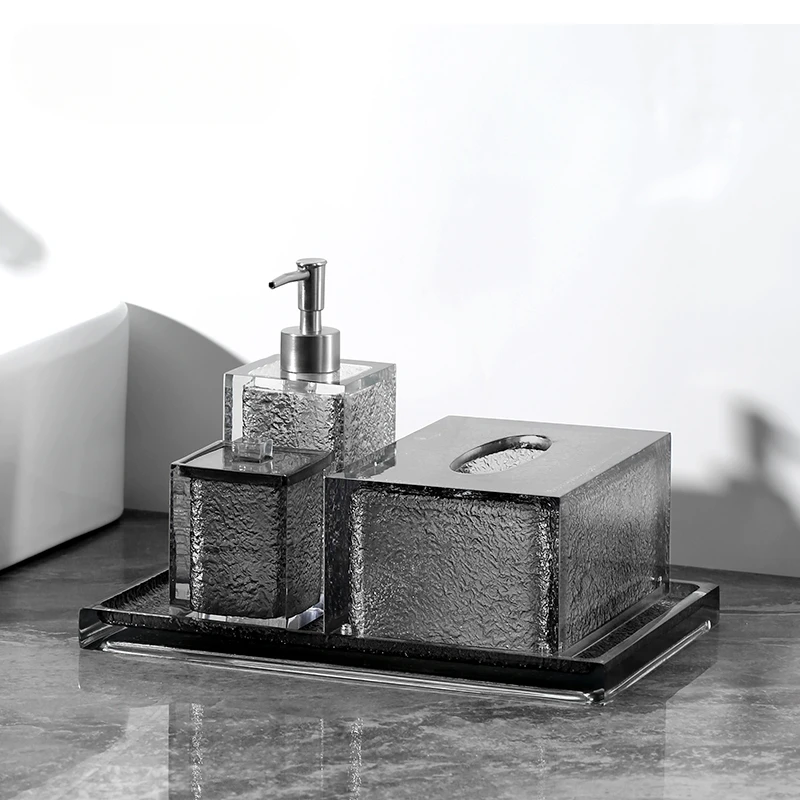 

European light luxury liquid soap bottle Tissue box cotton swab set Household bathroom sink adornment accessories