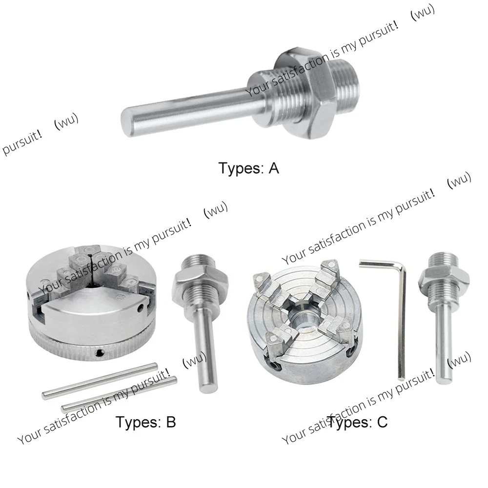 Mini Zinc Alloy Machine Tool Accessories 3-Jaw/4-Jaw Chuck Hand Drill Connecting Rod Woodworking Lath Tools Locking Structure