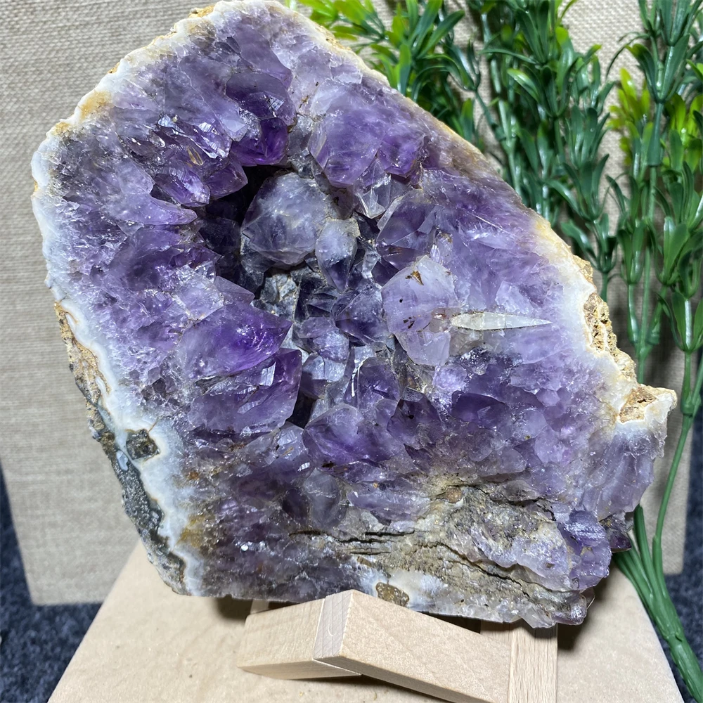 

Amethyst Geode Natural Stone Crystal Minerals Gemstone Raw Ore Wicca Wichcraft Live Ornaments For Home Decoration +Stand