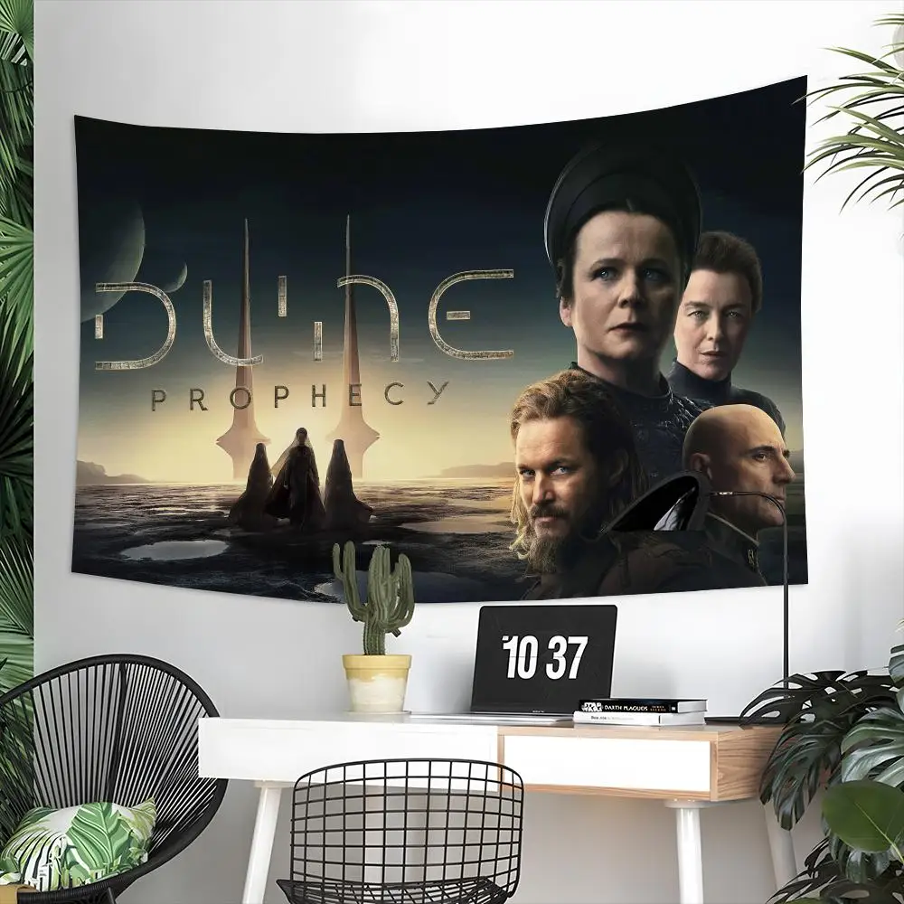 Famous Movie D-Dune Prophecy Tapestry Vintage Wall Hanging Decor Microfiber Fabric Poster Room Art Bedroom Home Gift