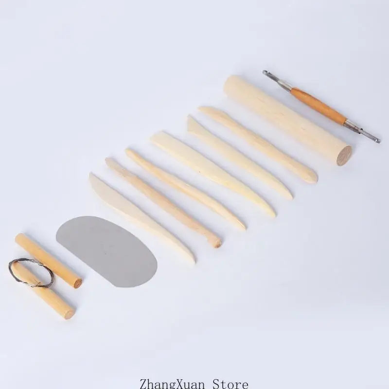 Tonkeramik-Formwerkzeug-Set, 10-teilig, mit kreisförmigem Trimmwerkzeug für Keramik, 3 x – Detail 9