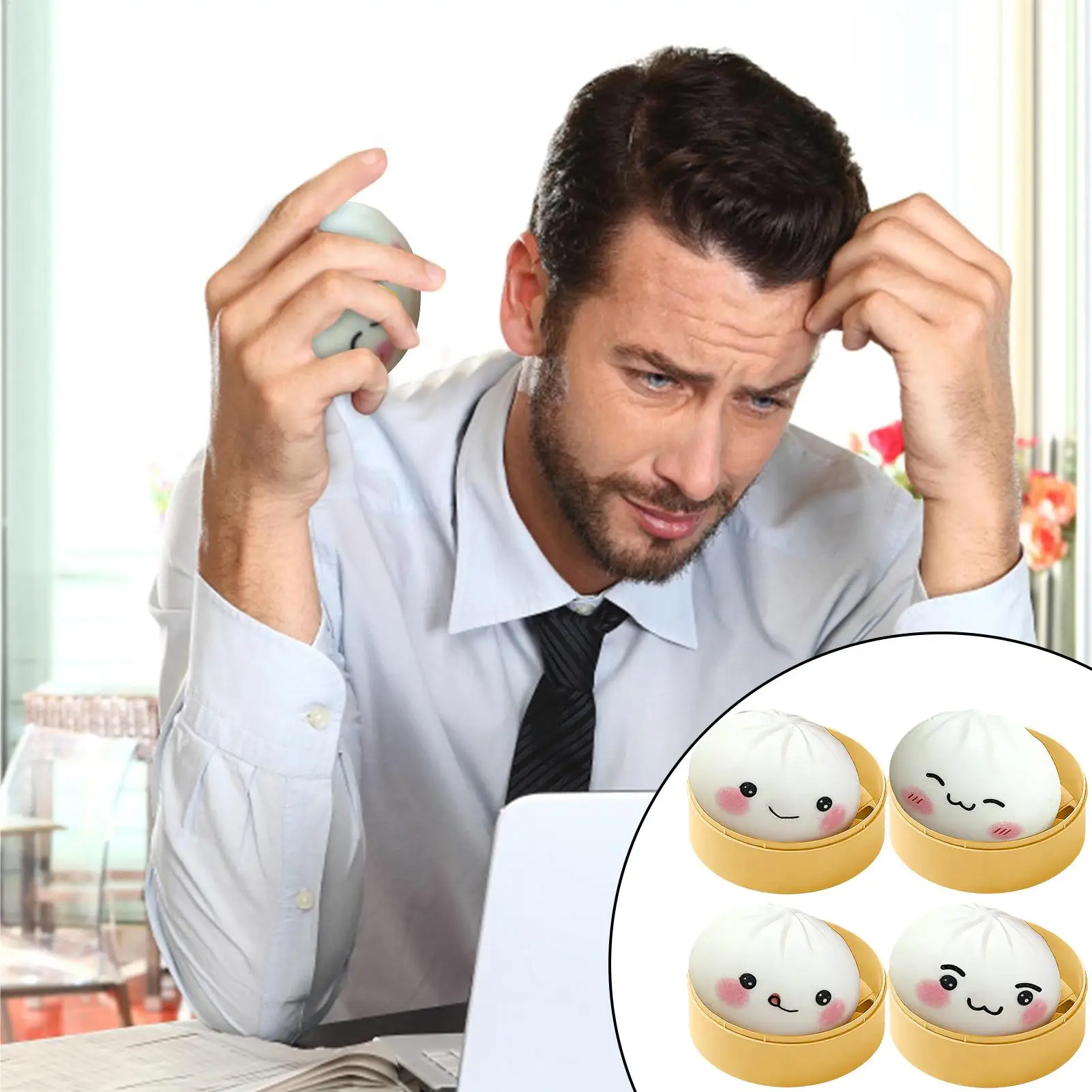 Knijpspeelgoed 12-delige knoedel Leuke rekwisieten Zintuiglijk fidgetspeeltje met voedselstomer voor werknemer Teammate Collega Tieners Volwassenen Meisjes