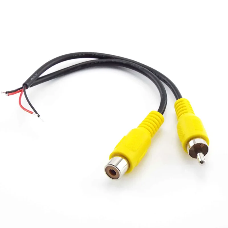 15cm 2pin Car Rca Female / Male Audio Cable Av Single Video Stereo connector extension wire lead diy repair wire