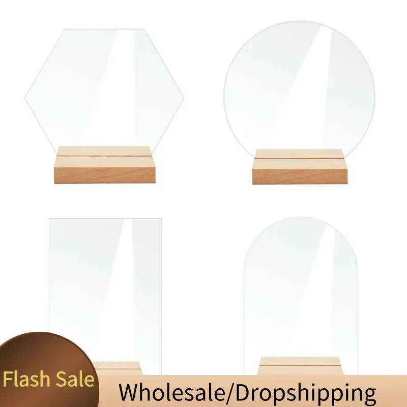 

12PCS DIY Blank Acrylic Table Sign Clear Sign With Stand Transparent Arch Table Numbers Table Card Wedding Decoration, Durable D