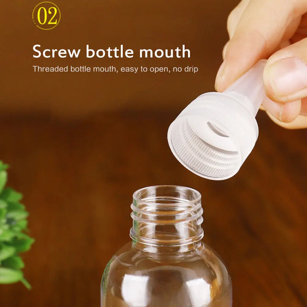 5ml/10ml/20ml/30ml/50ml-200ml Clear Tip Squeeze Liquid Dispensing Bottles Plastic Nozzle Clear Empty Dropper Bottle 