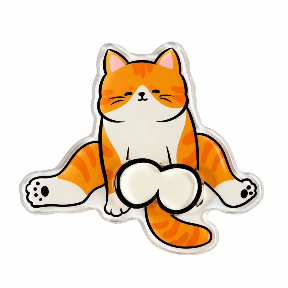 Cute Cartoon Theme Cat Fridge Magnet Cartoon Pattern Acrylic Decorative Fridge Magnet Rotatable Simulation Refrigerator Magnet