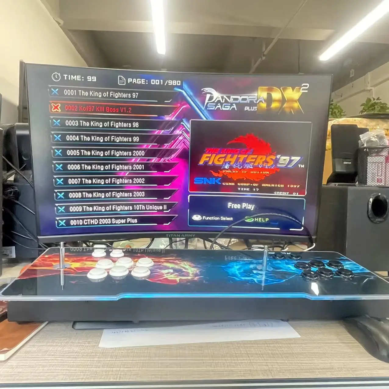 Classic 2 Players Electronic Control Stick Retro Arcade Game Board Rechargeable Battery RF Connectivity English Language Support