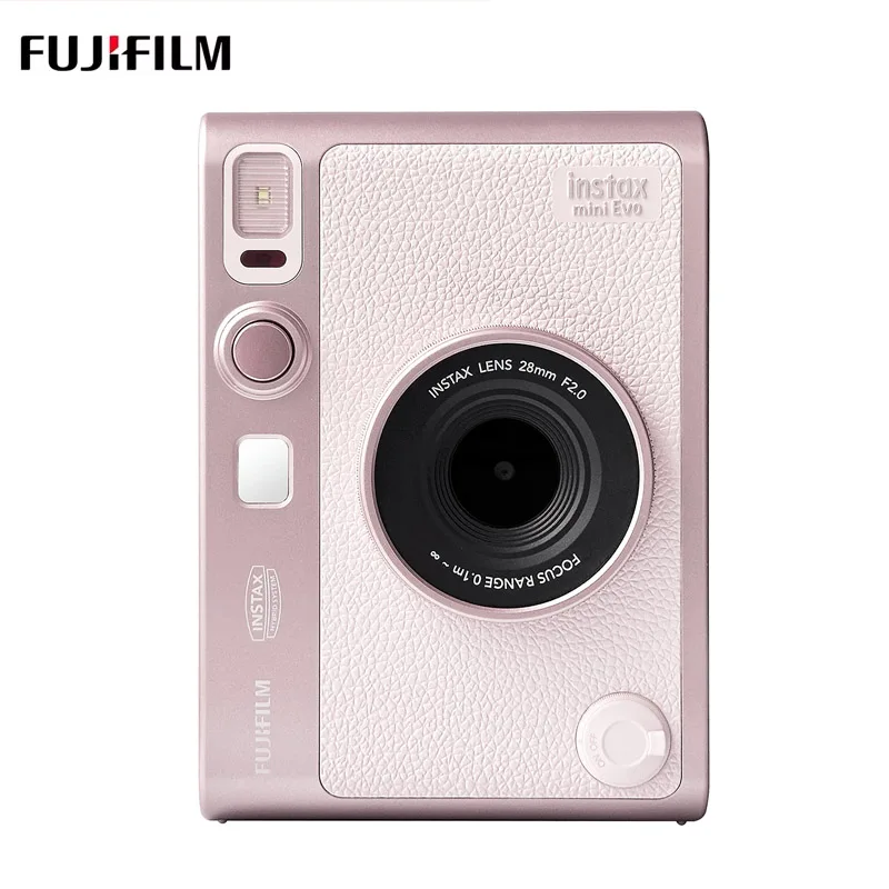 Nuevo Modelo de Cámara Fujifilm Instax Mini Evo Rosa/Marrón/Negro, Película Blanca Opcional de 20/40 Hojas, Cámara Instantánea Fuji, Foto desde el Teléfono Inteligente