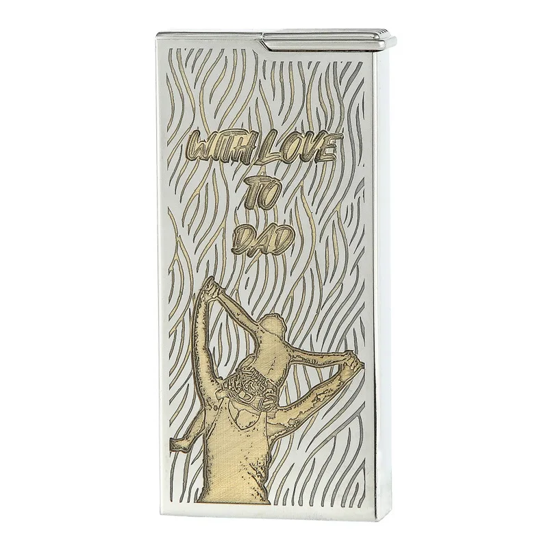 

Fashionable Embossed Pure Copper Lighter, Personalized Ultra-thin Men's Cigarette Lighter, Oil Machine, High-end Holiday Gift