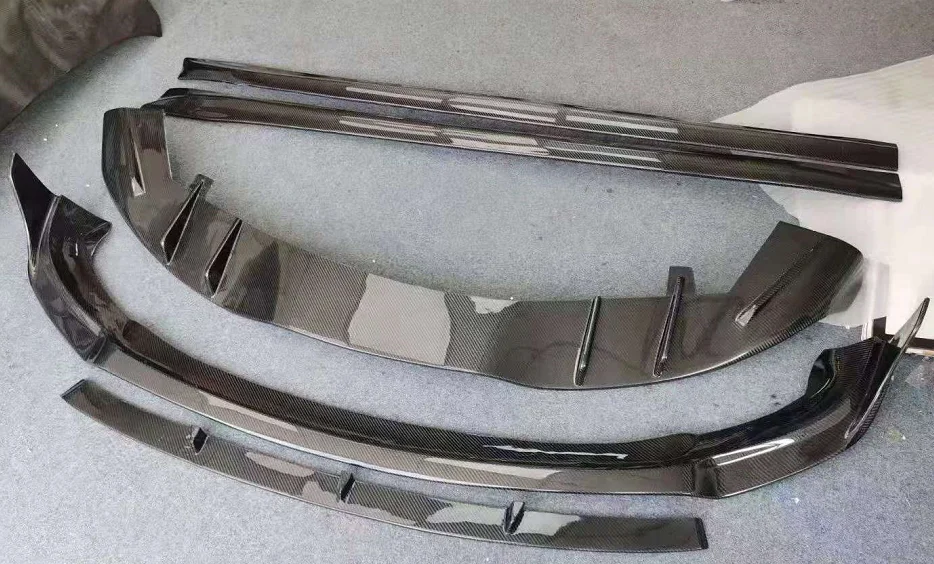 Spoiler Diffuser Belakang Rok Samping Bibir Depan Serat Karbon untuk Model Y