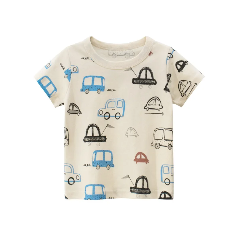 2-8T Cotton Boys T Shirt Toddler Kid Clothes Summer Top Car Print Infant Tee Shirt Cute Sweet Children tshirt Outfits