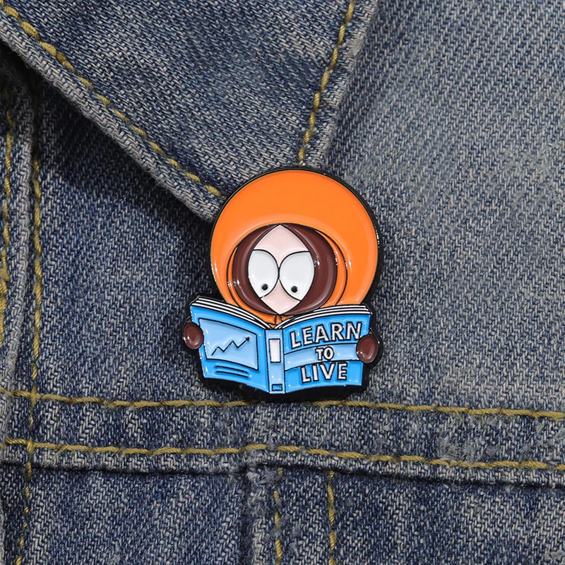 Cute Comedy Anime Characters Enamel Pins Custom Funny Learn To Live Brooches Lapel Badges Jewelry Wholesale Gift For Best Friend
