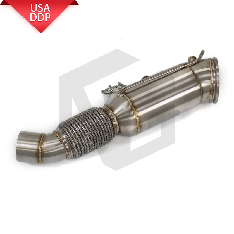 

Factory direct ING exhaust system for BMW B58 3.0T car parts, high-performance downpipe sleeve interface without heat shield