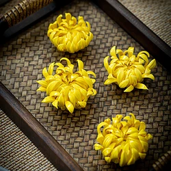 Ceramic Yellow Chrysanthemum Tea Pet Flower Incense Burner Stick Holder, Aromatherapy, Cha Dao, Tearoom, Yoga, Office Supplies