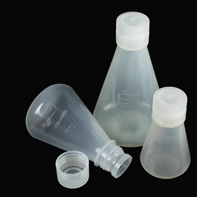 Laboratory plastic triangle flask screw-hole plastic measuring flask conical bottle triangular belt measuring flask