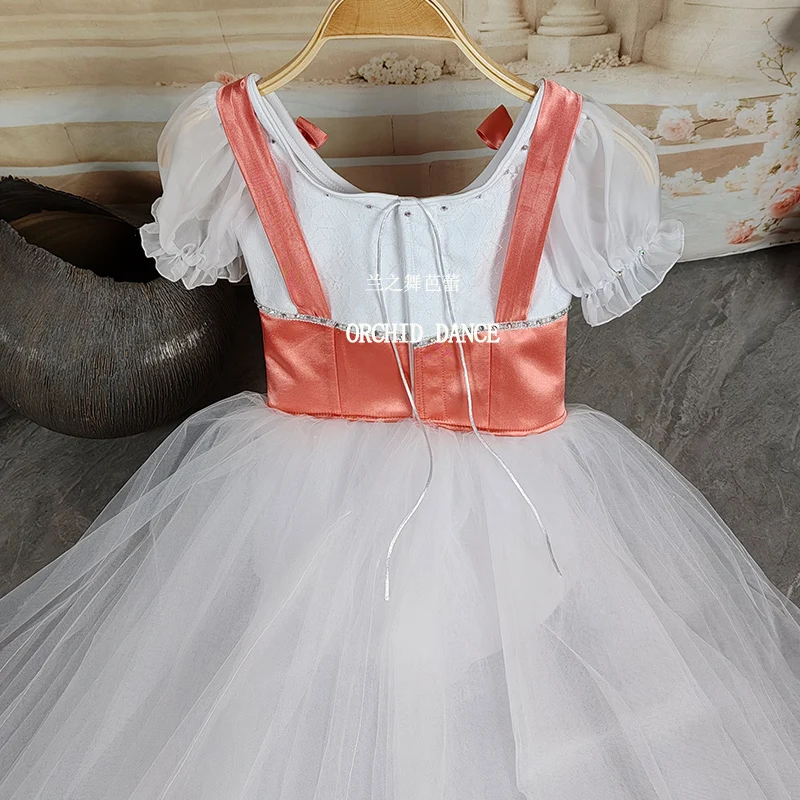 BT2507021 جودة عالية حجم مخصص للأطفال الفتيات الباليه الرقص أداء ارتداء Gilsay فستان توتو رومانسي طويل أحمر