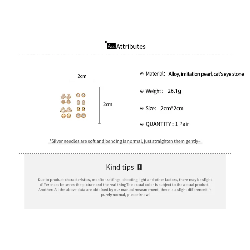 Women's 16 Pieces Imitation Pearl Stud Earrings Set, Elegant Gift