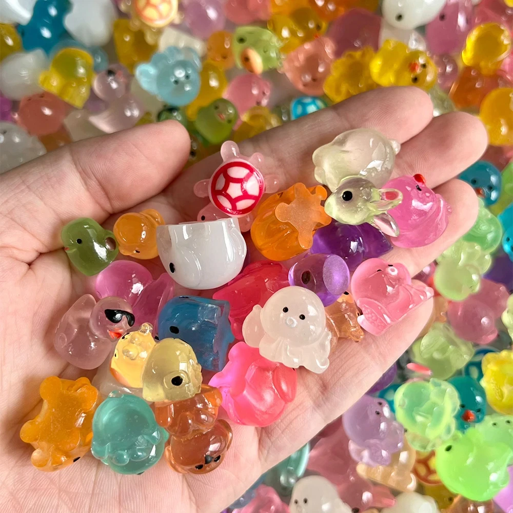 Mini caja ciega luminosa de resina con forma de Animal, pulpo, conejo, adorno pequeño, decoración creativa para el hogar, bolsa ciega de fiesta para niños, regalo, 60 uds.