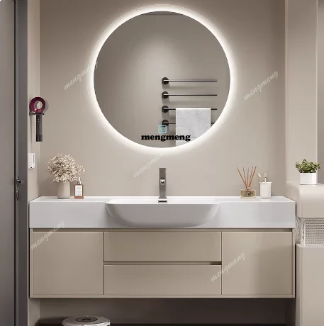 S178 Bathroom Cabinet Combination Modern Simple Skin Sense Integrated Basin Hand Washbasin Cabinet Toilet Washstand Small Apartm