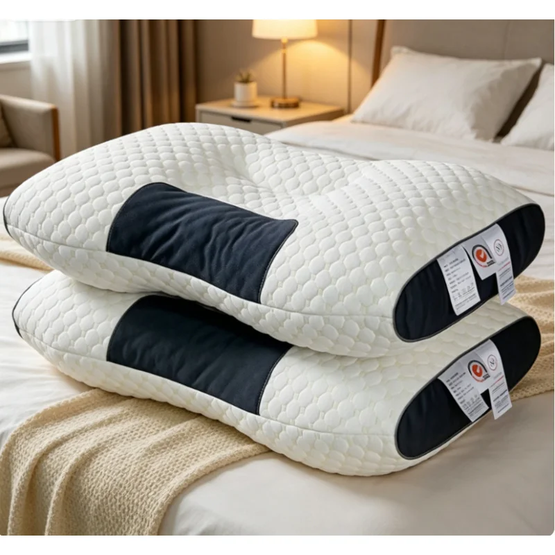 Ergonomisches Waben-Massage-Nackenkissen 3D Zweifarbiges Baumwoll-Nackenstützkissen Fest Nicht-Dehnbar Schlafzimmer Schlafkissen