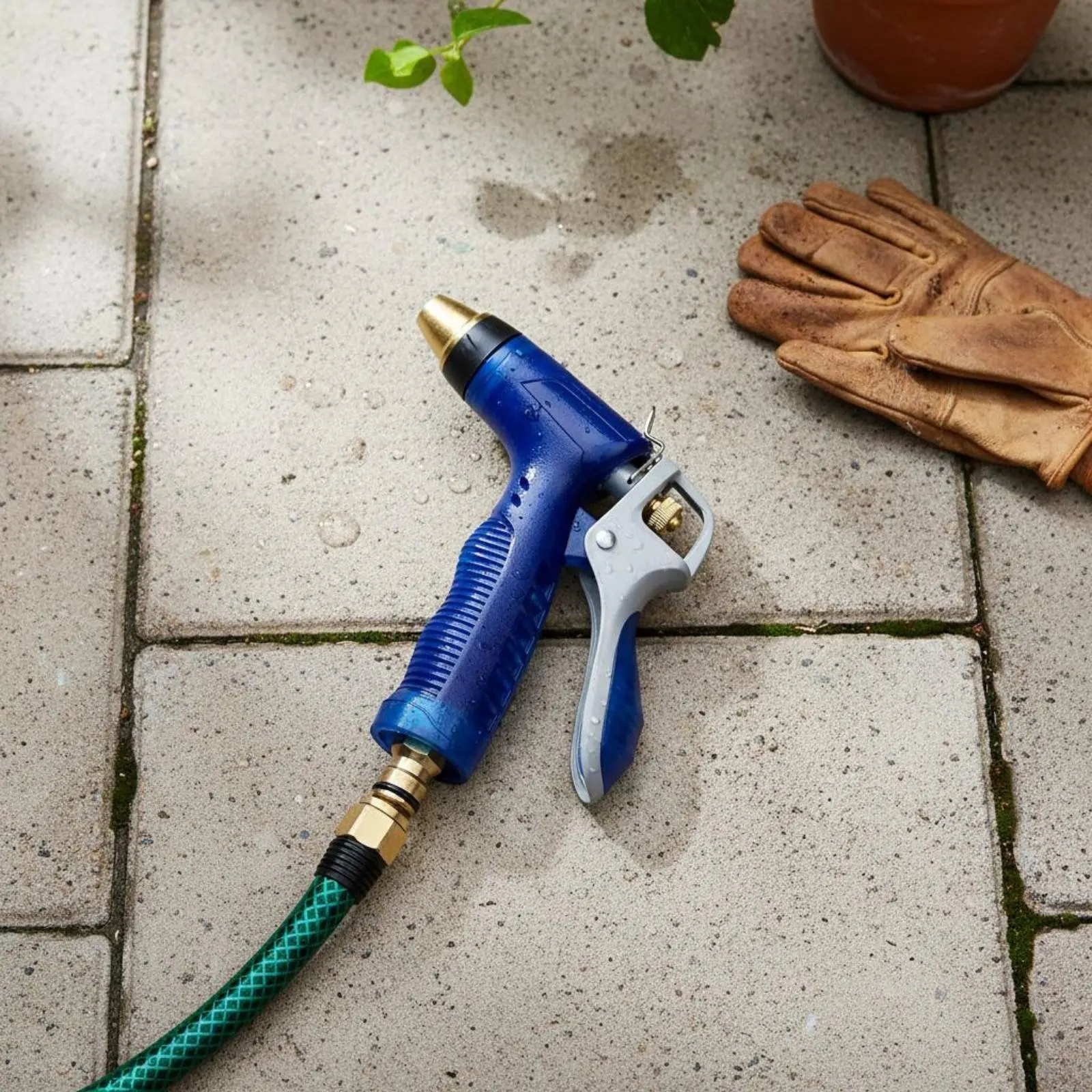 Car Wash Spray Wear-Resistant Metal Hose Nozzle Metal Hose Sprayer Leak-Proof Car Wash Sprayer Easy Grip Handle