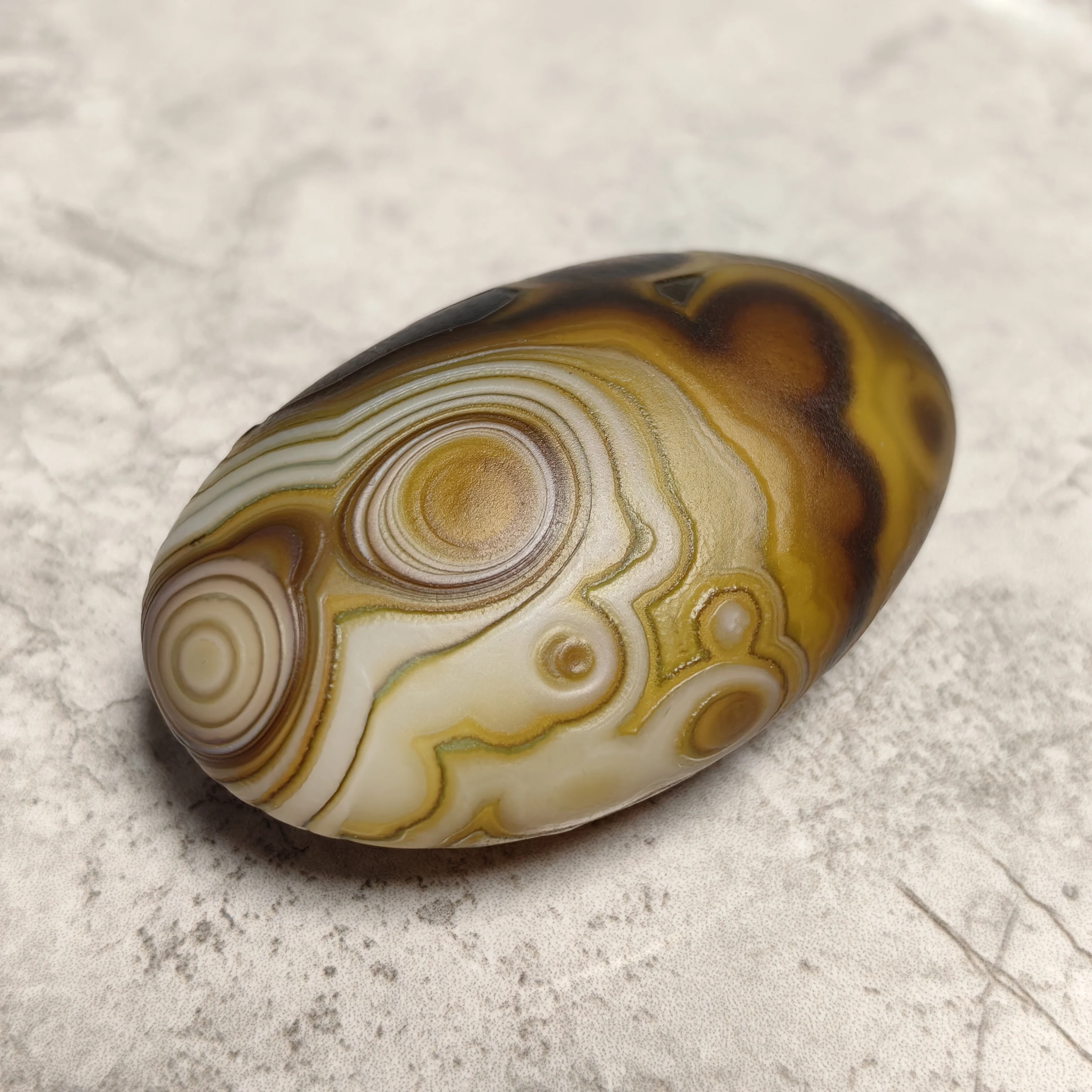 Natural Texture Eye Agate Gobi Palm Stones Mineral Specimen Sardonyx Good Luck Attract Wealth Spiritual Meditation Home Decor