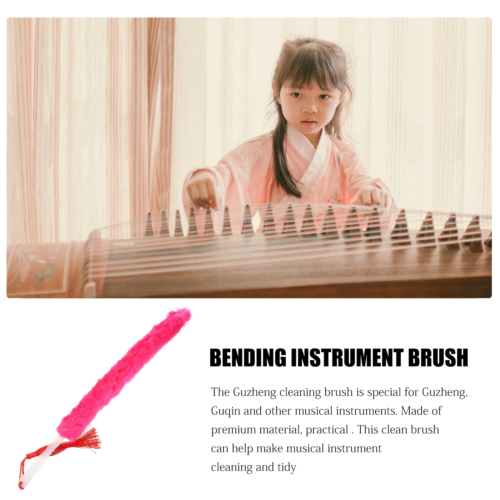 

Guzheng Cleaning Brush Zither Instrument Maintenance Brushes Guitar Tool Chinese Music Artificial Fiber Musical Portable