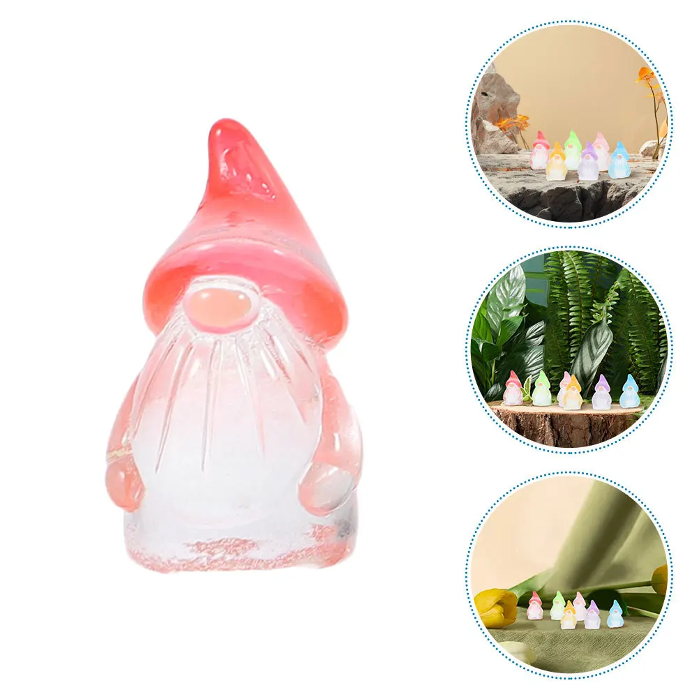 

60Pcs Glow-in-The-Dark Resin Miniature Gnomes Yard Lawn Garden Decor for Indoor Outdoor Plant Pots Micro Landscape