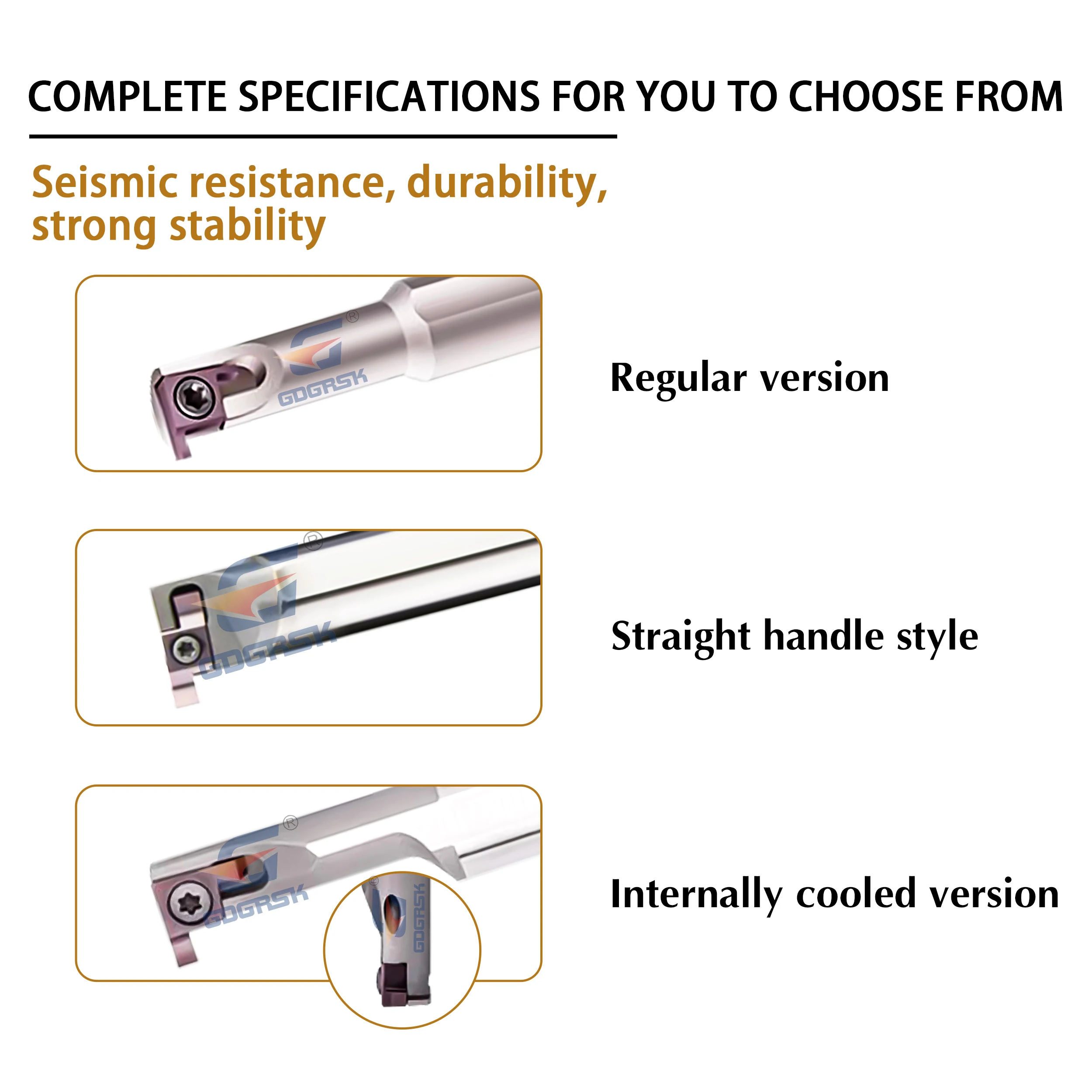 A-SIGER0808A-EH H16Q-SIGER22D Portautensili per scanalatura con foro interno ad apertura piccola Portautensili per scanalatura CNC applicabile agli inserti GER