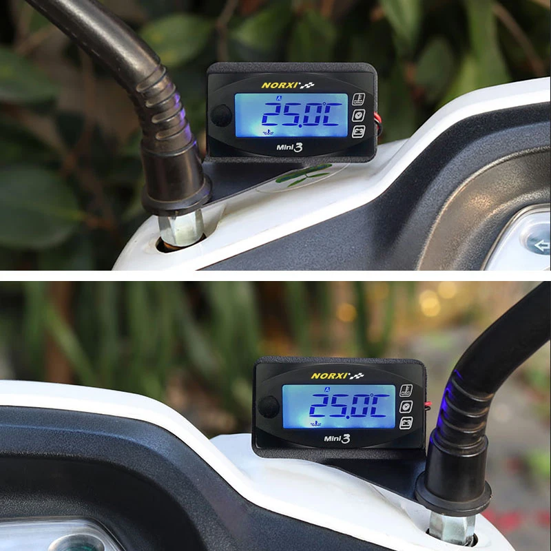 Motorcycles temperature probe Thermometer Voltmeter Timer norxi For YAMXHA NMAX XMAX TMAX Mini3 LED Digital Display