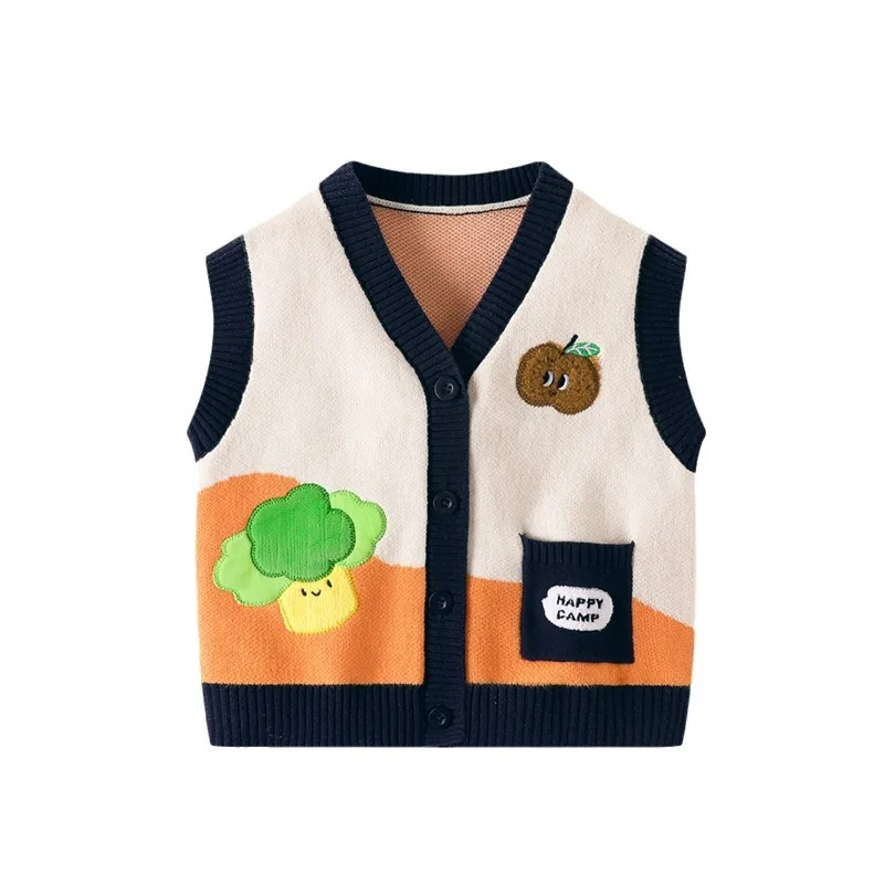 1 2 3 4 5 years old boys and girls Cute Girls Sweaters Toddler Boys Knit Wear Kids Waistcoat Children's Clothes 1-5 years old