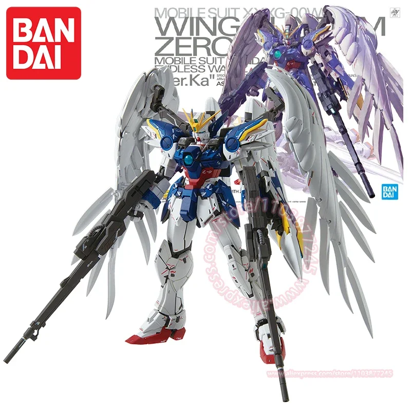 BANDAI MG 1/100 XXXG-00W0 WING GUNDAM ZERO EW Ver.Ka Figure Model Trendy Toy Ornaments Decoration Animation Peripherals Present