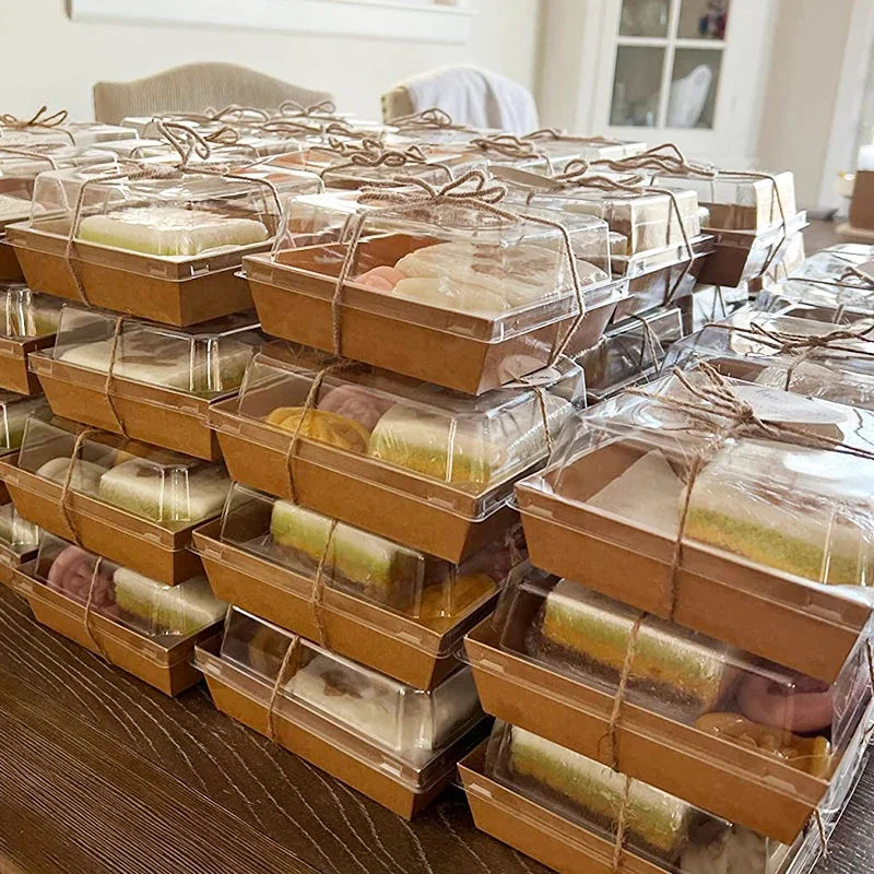 5/10 stücke Kraft Papier Kuchen Dessert Donut Box Cookie Sandwich Lebensmittel Behälter Hochzeit Geburtstag Party Liefert Weihnachten Home Decor