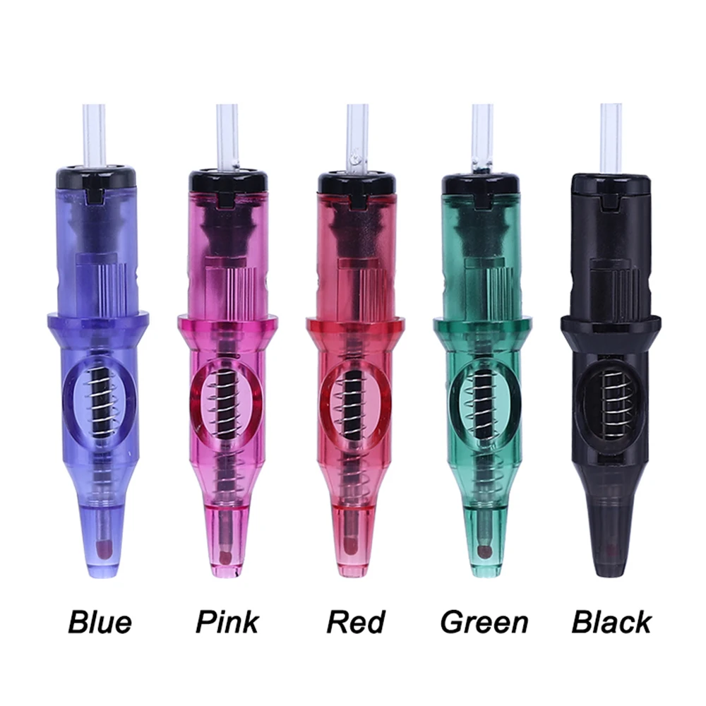 5/10/15/20PCS Ballpoint Tattoo Cartridge Needles 5 Colors Dotwork Ink Drawaing Needle Practice Refill for Tattoo Pen Grip Supply