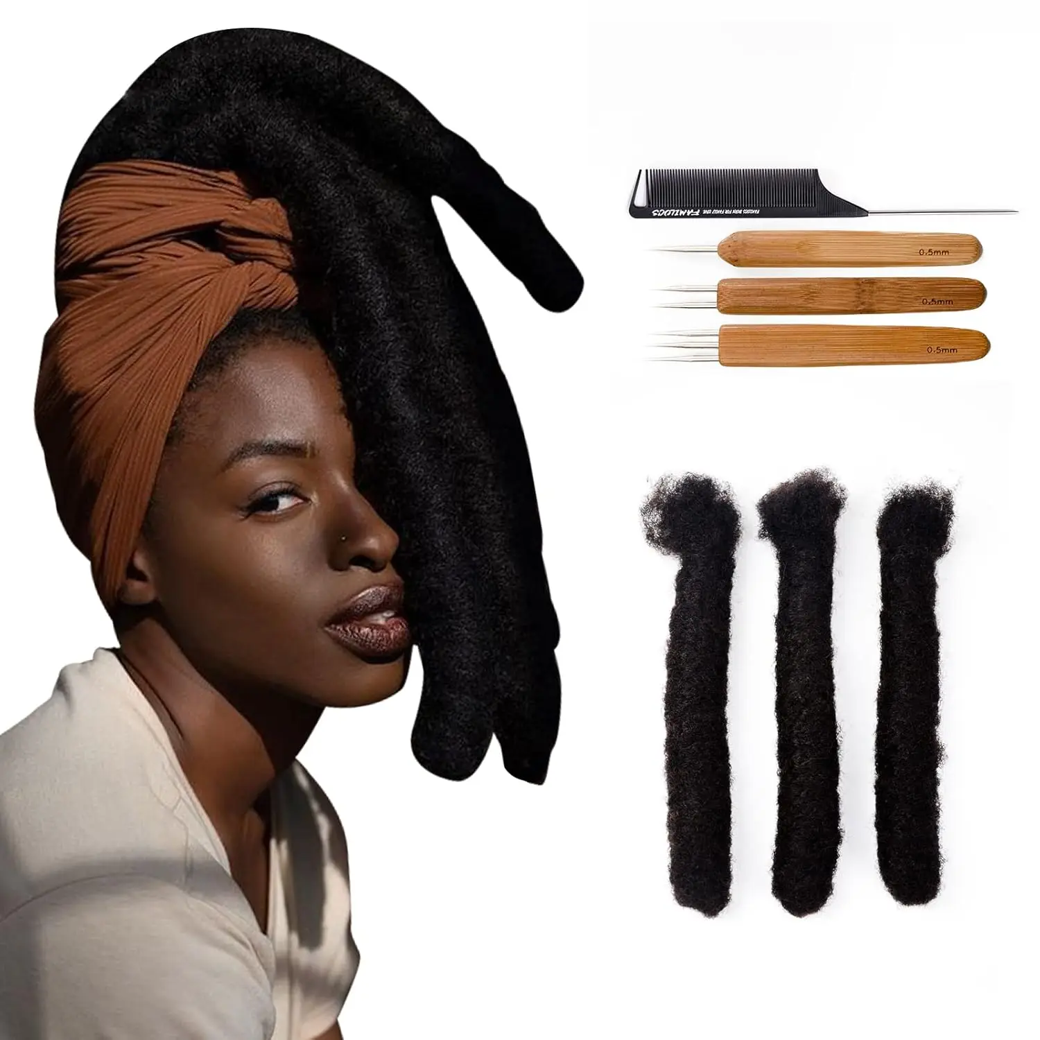 10 Inch 4Cm Width Jumbo Locs 100% Handmade Human Hair Dreadlock Extensions For Man Women Natural Black Dreads Can Be Dyed And