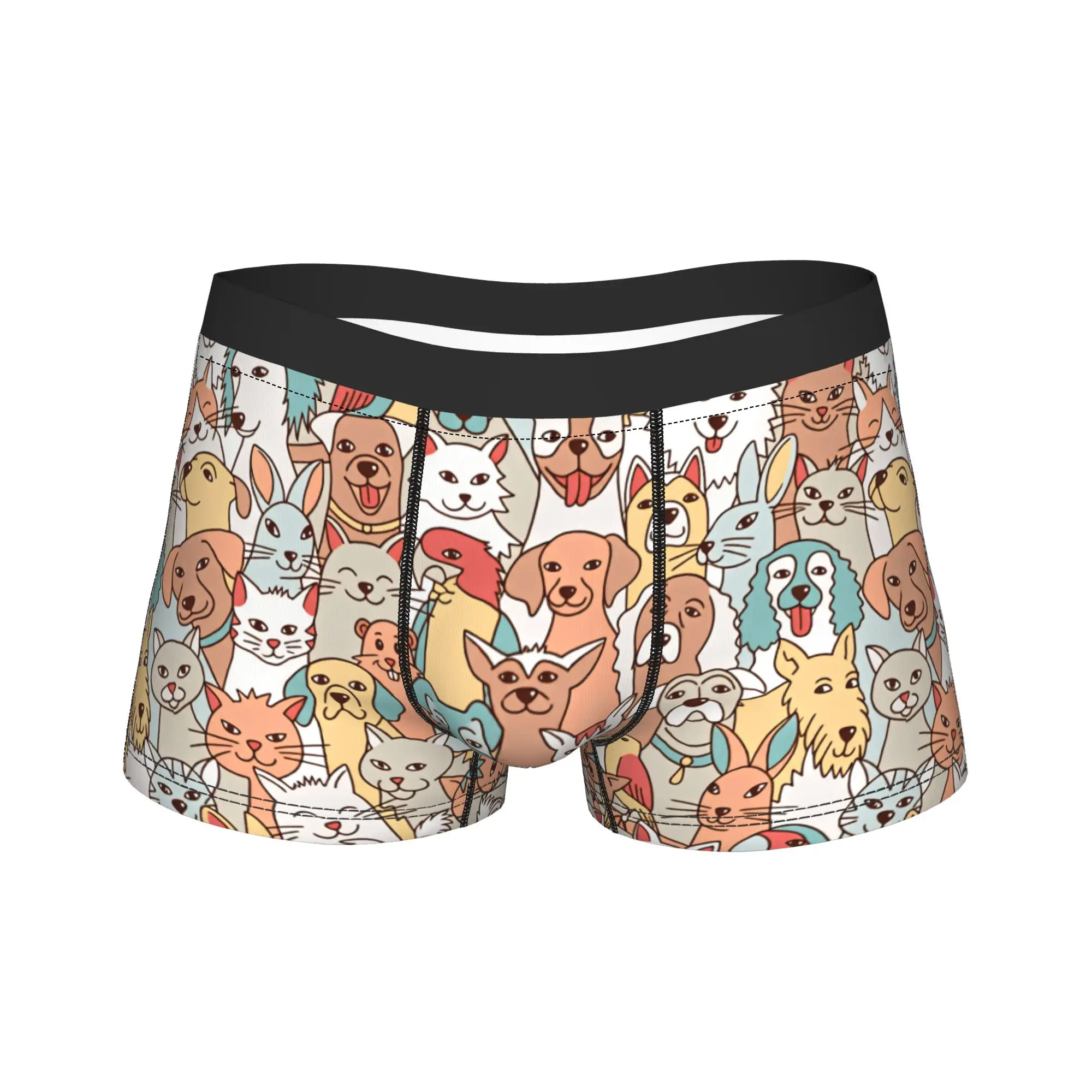 Pets seamless pattern Underwear  Pattern Trunk Trenky Men's Underpants Elastic Shorts Briefs Birthday Present