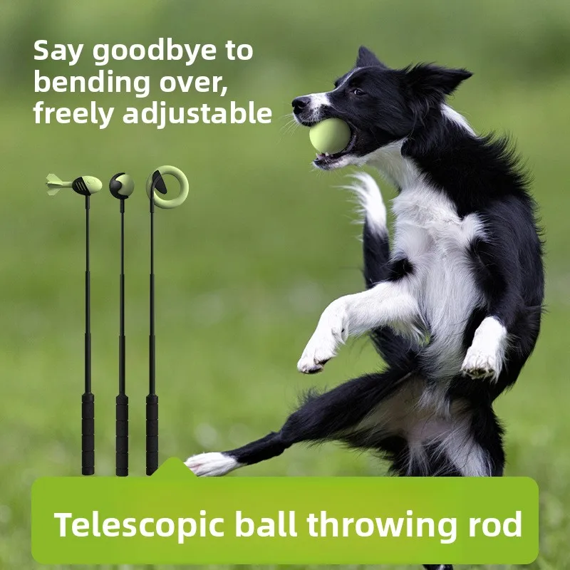 

New multifunctional outdoor telescopic pole roller combination pet dog toy ball pet anti bite training interactive dog accessory