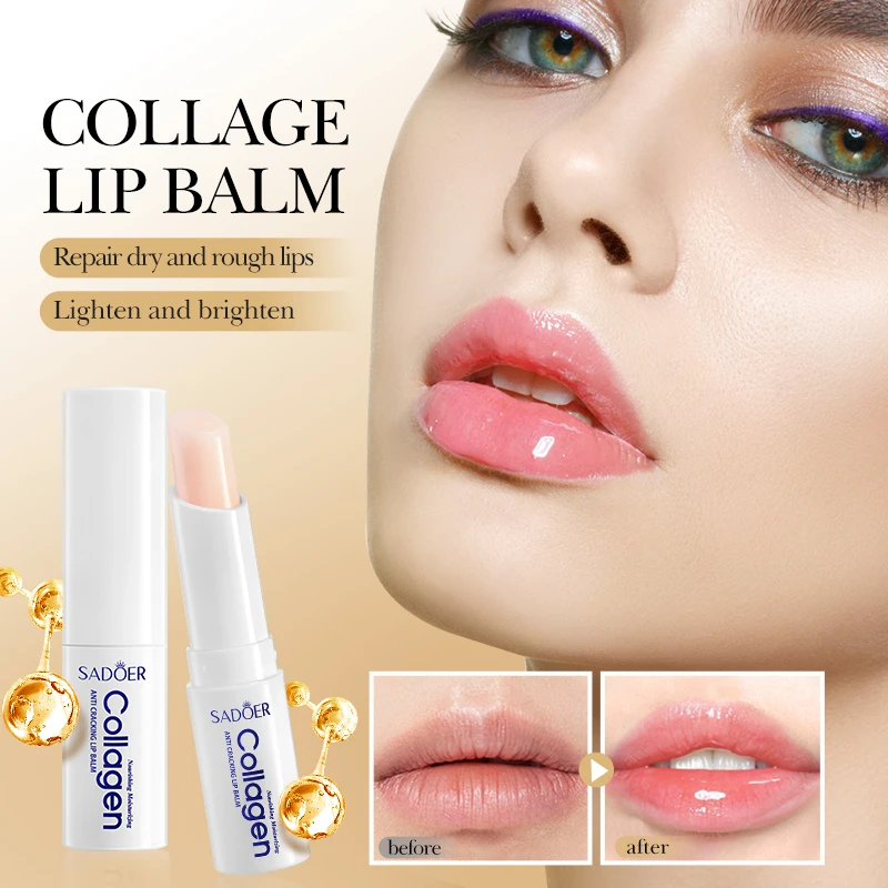 1/3/5PCS Collagen Lip Balm Moisturizing Anti-Cracking, Brightening & Repairing Lip Care with Nourishing Hydration ﻿ view 3