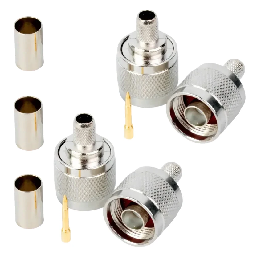 

L16 N Разъем типа N Обжимной для RG59 LMR240 CNT240 Латунный никель RF Коаксиальный кабель Lmr240