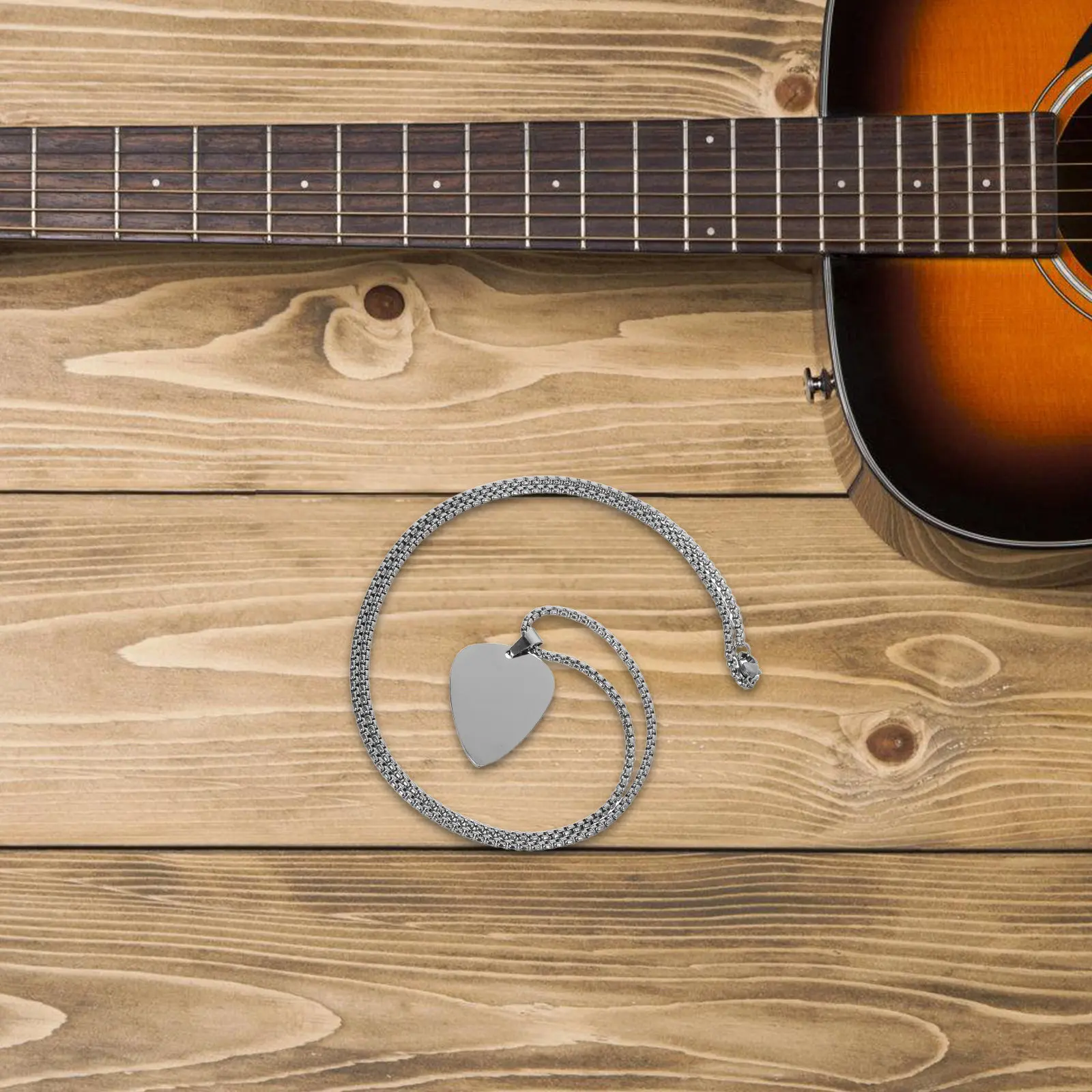 

2 шт. кулон-медиатор для гитары на цепочке из нержавеющей стали, подарок для женщин и мужчин, ювелирное украшение для рокеров и музыкантов, крутой гитарный подарок