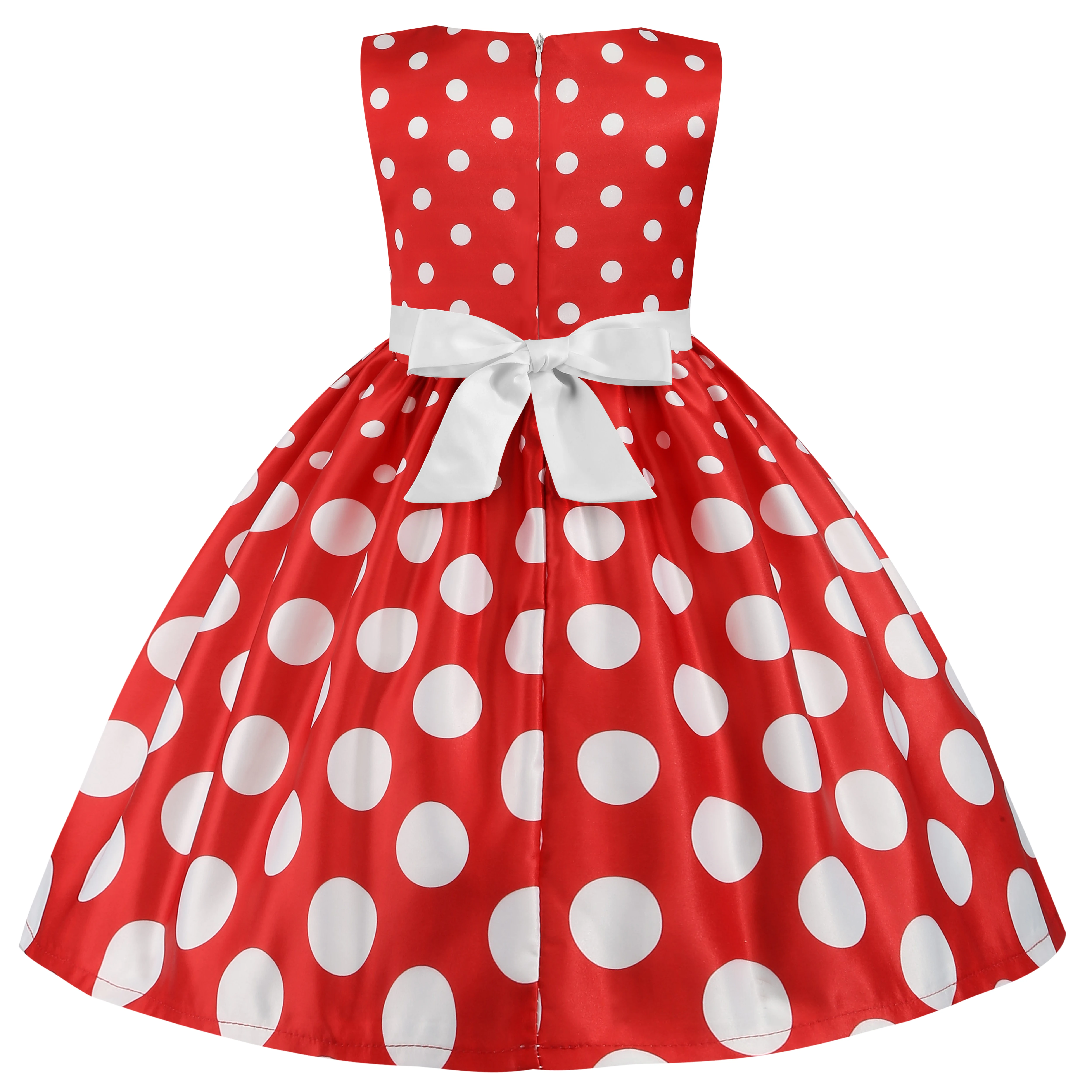 Girls' clothing, girls' baby clothes, skirt with bow and polka dot pattern, imitation show, Halloween party, exquisite clothing image 2