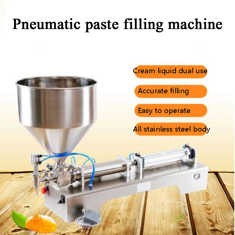 

Single Head Paste Filling Machine Stainless Steel Semi Automatic Horizontal Pneumatic Cosmetics Soft Drink Filler