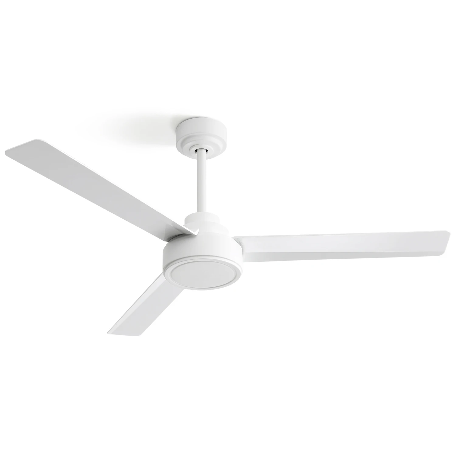 

52" Ceiling Fan Without Light with Remote Control ,3 ABS Blades Farmhouse Ceiling Fan 6-speed Reversible DC Motor White for Livi